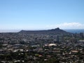 Aerial of city of Honolulu from Diamond Head to Manoa Royalty Free Stock Photo