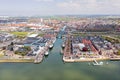 Aerial from the city Maassluis in the Netherlands