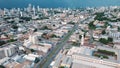 Aerial city scape in summer in central Cuiaba Mato Grosso