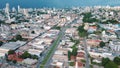 Aerial city scape in summer in central Cuiaba Mato Grosso