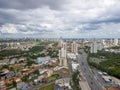 Aerial city scape in summer in Cuiaba Mato Grosso
