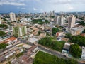 Aerial city scape in summer in Cuiaba Mato Grosso