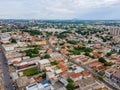 Aerial city scape in summer in Cuiaba Mato Grosso