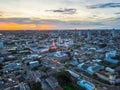 Aerial city scape at sunset in summer in Cuiaba Mato Grosso