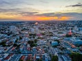 Aerial city scape at sunset in summer in Cuiaba Mato Grosso