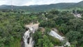 Aerial city view of Assop Falls in Jos, Nigeria from high above