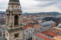 Aerial city view from Saint Stephen`s Basilica in Budapest, Hungary Royalty Free Stock Photo