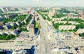 Aerial city view. Urban landscape. Copter shot. Panoramic image. Royalty Free Stock Photo