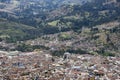 Aerial city view view of Huaraz with buidings, Peru