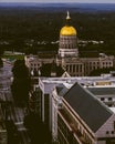 Aerial cityscape of Atlanta, Georgia including the gold dome of the capital building Royalty Free Stock Photo