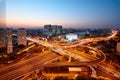 Beijing city traffic night, China