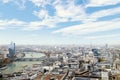 Aerial cityscape view with bridge above river Thames in London Royalty Free Stock Photo