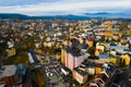 Aerial cityscape of Jablonec nad Nisou