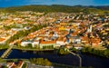 Aerial cityscape of Pisek