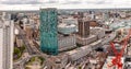 Aerial cityscape skyline view of Birmingham city centre