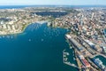 Aerial cityscape of Sydney Blackburn Cove, Darling Point and Double Bay suburbs Royalty Free Stock Photo