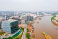 Aerial cityscape view of London and Tower Bridge over River Thames in England, United Kingdom Royalty Free Stock Photo