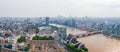 Aerial cityscape view of London and Tower Bridge over River Thames in England, United Kingdom Royalty Free Stock Photo