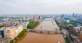 Aerial cityscape view of London and Tower Bridge over River Thames in England, United Kingdom Royalty Free Stock Photo