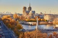 Aerial cityscape view of Paris with Notre-Dame cathedral Royalty Free Stock Photo