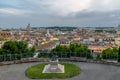 Aerial cityscape view from Pincian Hill at sunset - Rome, Italy