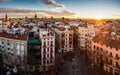 aerial cityscape view from Serranos towers on the old town of Valencia city in Spain Royalty Free Stock Photo