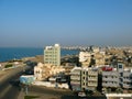 Aerial cityscape view to Hudaydah city, Yemen