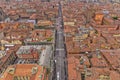 Aerial cityscape view from two towers, Bologna, Italy Royalty Free Stock Photo