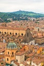 Aerial cityscape view from two towers, Bologna, Italy Royalty Free Stock Photo