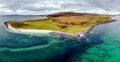 Aerial of the Clagain Coral Beach on the Isle of Skye - Scotland