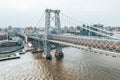 Aerial close up view of the George Washington Bridge Royalty Free Stock Photo