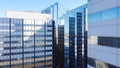 Aerial close up view of skyscrapers office building with glass windows reflection in downtown Oklahoma City, America Royalty Free Stock Photo