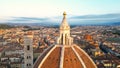 Aerial view of the Florence Cathedral or Duomo di Firenze at sunrise, Italy Royalty Free Stock Photo