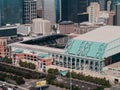 Aerial closeup of the Minute Maid Park Houston Texas