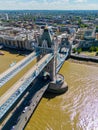 Aerial closeup of Tower Bridge London River Thames Royalty Free Stock Photo