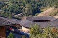 Aerial closeup view of Tulou, the unique dwellings of Hakka in Fujian, China Royalty Free Stock Photo