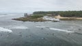 Aerial of Cloud 9 beach surfing spot Royalty Free Stock Photo