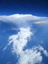 Aerial cloudscape of storm cloud, cumulonimbus and blue sky. Royalty Free Stock Photo