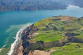 Aerial coastal landscape