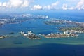 Aerial of coastline Miami