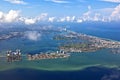 Aerial of coastline Miami