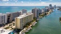 Aerial collins Avenue  Miami Beach Royalty Free Stock Photo