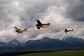 Aerial combat -Aerial acrobatics Royalty Free Stock Photo