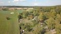 Aerial of community gardens or allotments