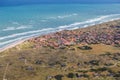 Aerial and costal view of old(gammel )Skagen,Denmark.