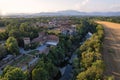 Aerial countryside view - Historic roman old fortress