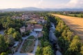 Aerial countryside view - Historic roman old fortress