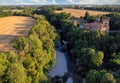 Aerial countryside view - Historic roman old fortress