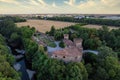 Aerial countryside view - Historic roman old fortress