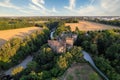 Aerial countryside view - Historic roman old fortress